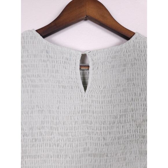 ZESICA Size L Smocked Long Sleeve Ruffle Hem Dress Light Sage Green - Picture 15 of 15